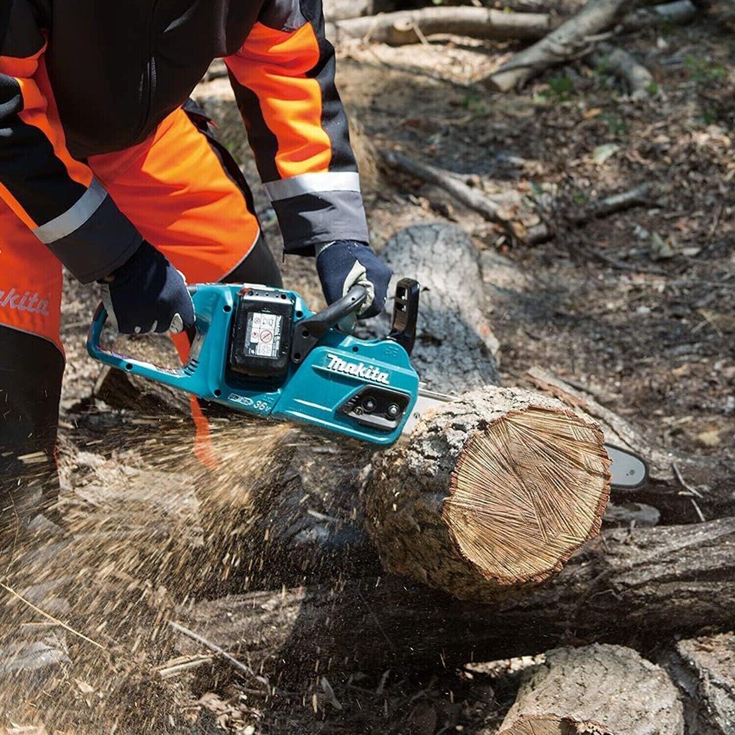 Makita DUC405Z Chainsaw 18v Twin battery 36V 16" 400mm Brushless body Gold